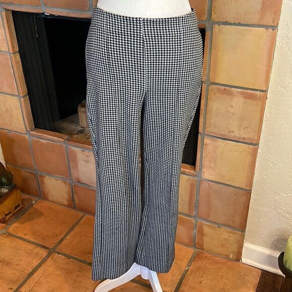 Cartonnier by Anthropologie black/white houndstooth kick-flare pants, S! - Picture 1 of 8